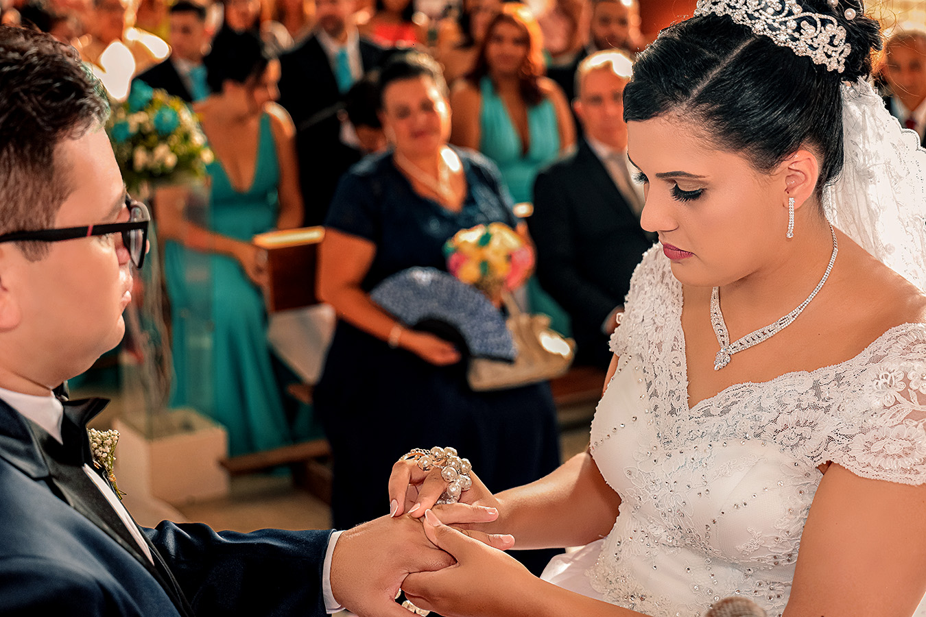 Momento emocionante de casamento